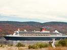 Queen Mary 2 in Gaspé bay in the fall