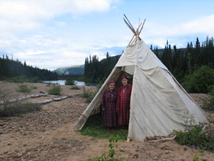 Amerindian in a innu camp